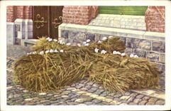 Image Collection of Folklore Belgian Dimensions of gold Flanders the cross of straw in front of the house of the departed