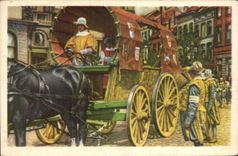 Belgian Image Folklore gold Brussels Cote Ommegang reconstitutes in 1935 the carriage of voyage of the room of rhetoric