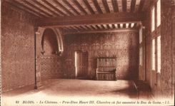 CPA Blois Le Chateau Prie Dieu Henri III Chambre ou fut asssassine le Duc de Guise