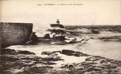CPA Quiberon the Pier at the day of storm