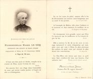 Holy picture Miss Marie the Cock President Of the Children Of Marie D' Ernee Rappelee has God