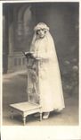 CARTE PHOTO Enfant Communiante Folklore 