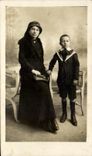 CARTE PHOTO Enfant et femme Narbonne 1917 Vaquer
