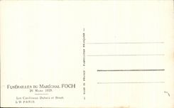 CPA Funeral Of the Marshal Foch Mans March 1929 Ls cardinals Dubois and Binet