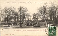 CPA Dijon Cascade et Chateau d'Eau de la Place Darcy