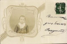 CARTE PHOTO Fantaisie Enfant Garcon Raymond