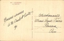 CPA Lourdes La Grotte Bernadette