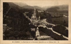 CPA Lourdes La Basilique Et Le Monument Interallie Vus Du Chateau Foet