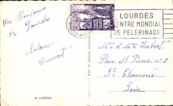 CPA Lourdes A La Grotte Benie J'ai Prie Pour vous Bernadette Soubirous