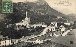 CPA Lourdes La Basilique Vue de la Route de Pau