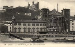 CPA Lyon the Cathedral St Jean And the Slope De Fourviere