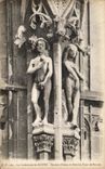 CPA the Cathedral of Rouen Statues of Adam and Eve to the Butter tower