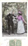 CPA Quand on est deux Manree Therese on est bien mieux Fantaisie Femme Militaria