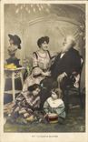 CPA Ah la Bonne Soiree Fantaisie Femme Grand pere Enfants