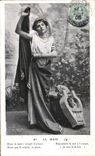 CPA Fantaisie Femme La muse Lyre