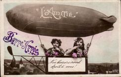 CPA Fantaisie Enfants Zeppelin Dirigeable 