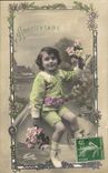 CPA Fantaisie Enfant Garcon Fleurs