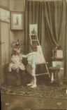 CPA Fantaisie Enfants Peintre Modele 