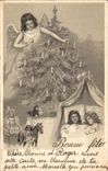 CPA Fantaisie Enfants Noel Cheval Jouets Ange 
