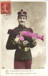 CPA Fantaisie Homme Militaria 1er avril Paques