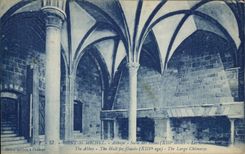 CPA Mont St Michel Abbaye Salle des hotes Les grandes cheminees