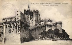 CPA Mont St Michel Les Remparts et l'Abbaye 