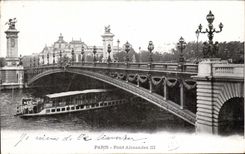 CPA Paris Bridge Alexandre Ill Maggi Barge
