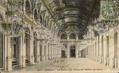 CPA Paris la Salle des Fetes de I'Hotel de Ville