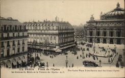 CPA Paris Place de l'Opera les Stations du Metro et le Theatre de l'Opera
