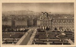CPA Paris mientras que la opinion que da un paseo sobre los jardines de Tileries el Hillock de Montmartre corona el corazon del Louvre