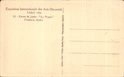 CPA Exposotion Internationale des Arts Decoratifs Paris 1925 Entree du Jardin la Pergola