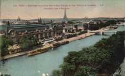 CPA Paris Panorama sur la Seine vers la Gare d'Orsay la Tour Eiffel
