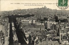 CPA Paris Vue Generale Prise de I'Arc de Triomphe Vers La Butte Montmartre