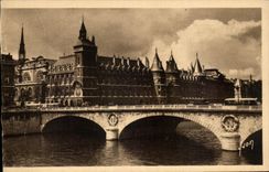 CPA Paris While Strolling the Caretaker's lodge and the Bridge of the Exchange