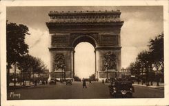 Pequenas tablas de CPA de Paris Arc De Triomphe de I Etoile