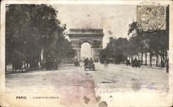 CPA Paris Elysees coloca Arc De Triomphe