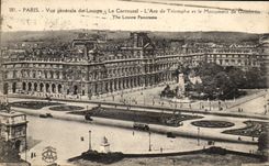 CPA Paris View Of the Louvre the Carousel Arc de Triomphe And the Monument De Gambetta