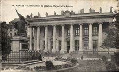 CPA Nantes the Monument De Villebois Mareuil And the Stock Exchange