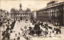 CPA Lyon Places the Composts the Town hall and the Palate of Arts