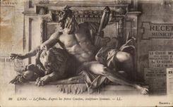 CPA Lyon the Rhone according to the brothers Coustou Neptune Lion