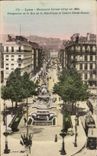 CPA Lyon Monument Carnot View of the street of the Republic and Slope Russet-red Cross