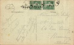 CPA Lyon Monument Carnot View of the street of the Republic and Slope Russet-red Cross