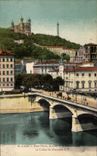 CPA Lyon Bridge Tilsitt Avenue of the library and hill of Fourviere