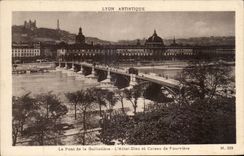 Artistic CPA Lyon the Bridge of Guillotiere the Hotel god and slope of Fourviere