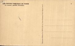 Pequenas tablas de CPA Paris de casa de Richelieu del Louvre de Paris