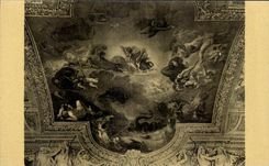 CPA Delacroix Apolo victorioso del paladar de Paris del piton de la serpiente del techo del Louvre de la galeria de Apolo