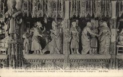CPA Catherale de Chartres Pourtour du Choeur La Sainte Vierge se Rendant au Temple Le mariage de la Sainte Vierge