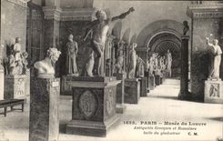Museo de CPA Paris del sitio romano griego de las antiguedades de And del Louvre del gladiador