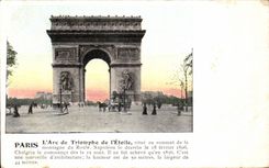 CPA Paris Arc De Triomphe de Etoile localiza en la cumbre de la montana de Rolls