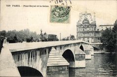 CPA Paris Royal Bridge and the Seine Louvre